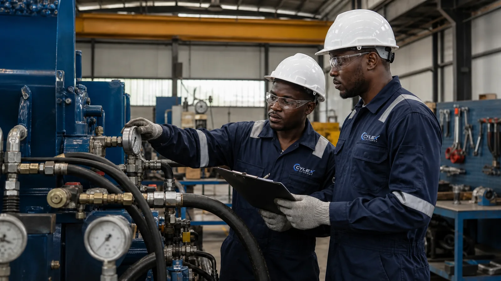Cylex industrial maintenance engineers in a workshop
